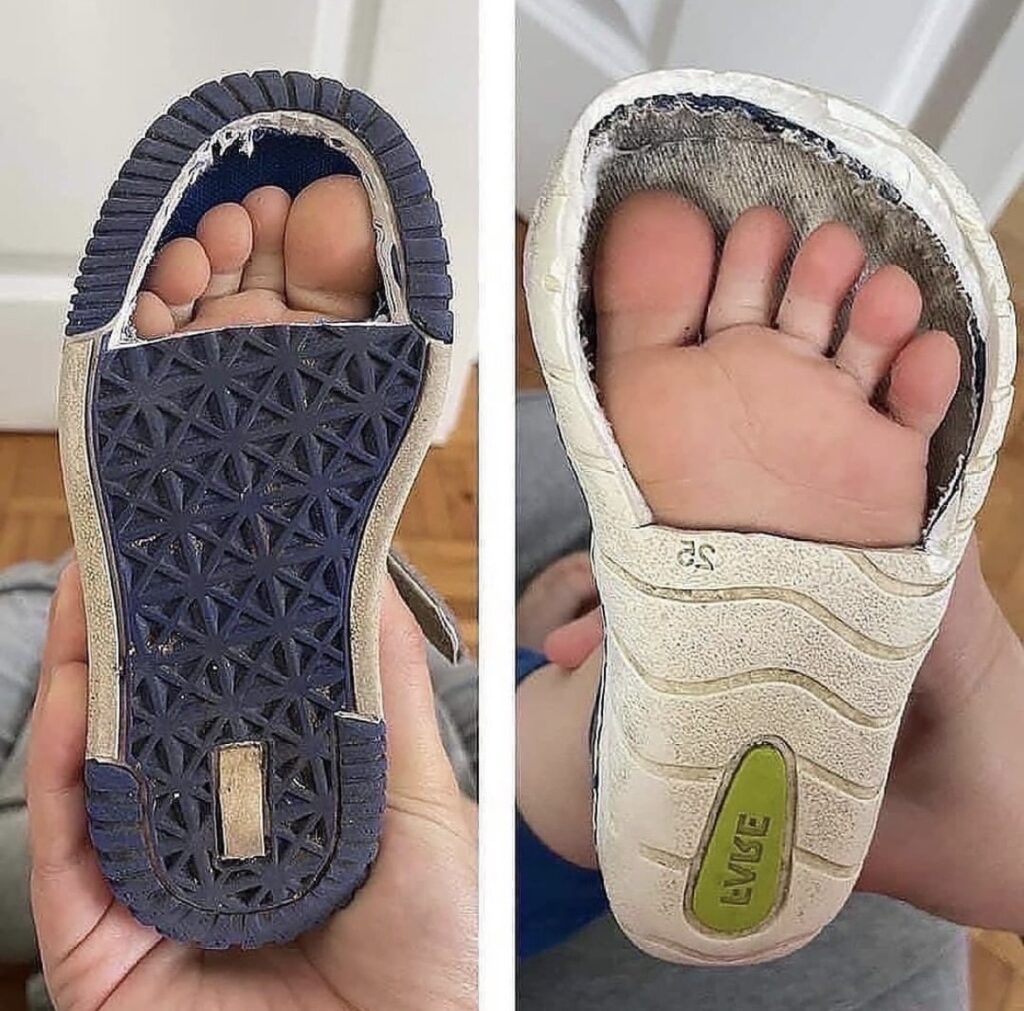 مقایسه عرض کفش کودک